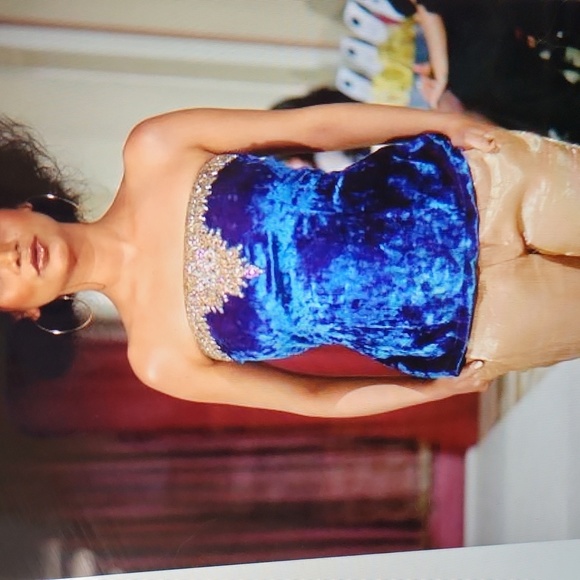 Velvet bustier/strapless top - Picture 1 of 4